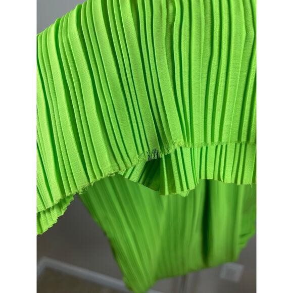 Solace London Adira One Shoulder Pleated Green Maxi Dress Size 0 - Picture 6 of 9